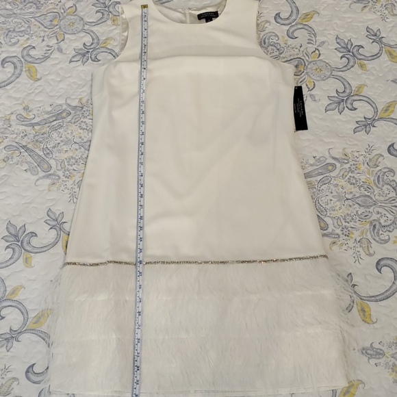 NWT Tahari Feather Trim Shift Dress - Picture 12 of 12